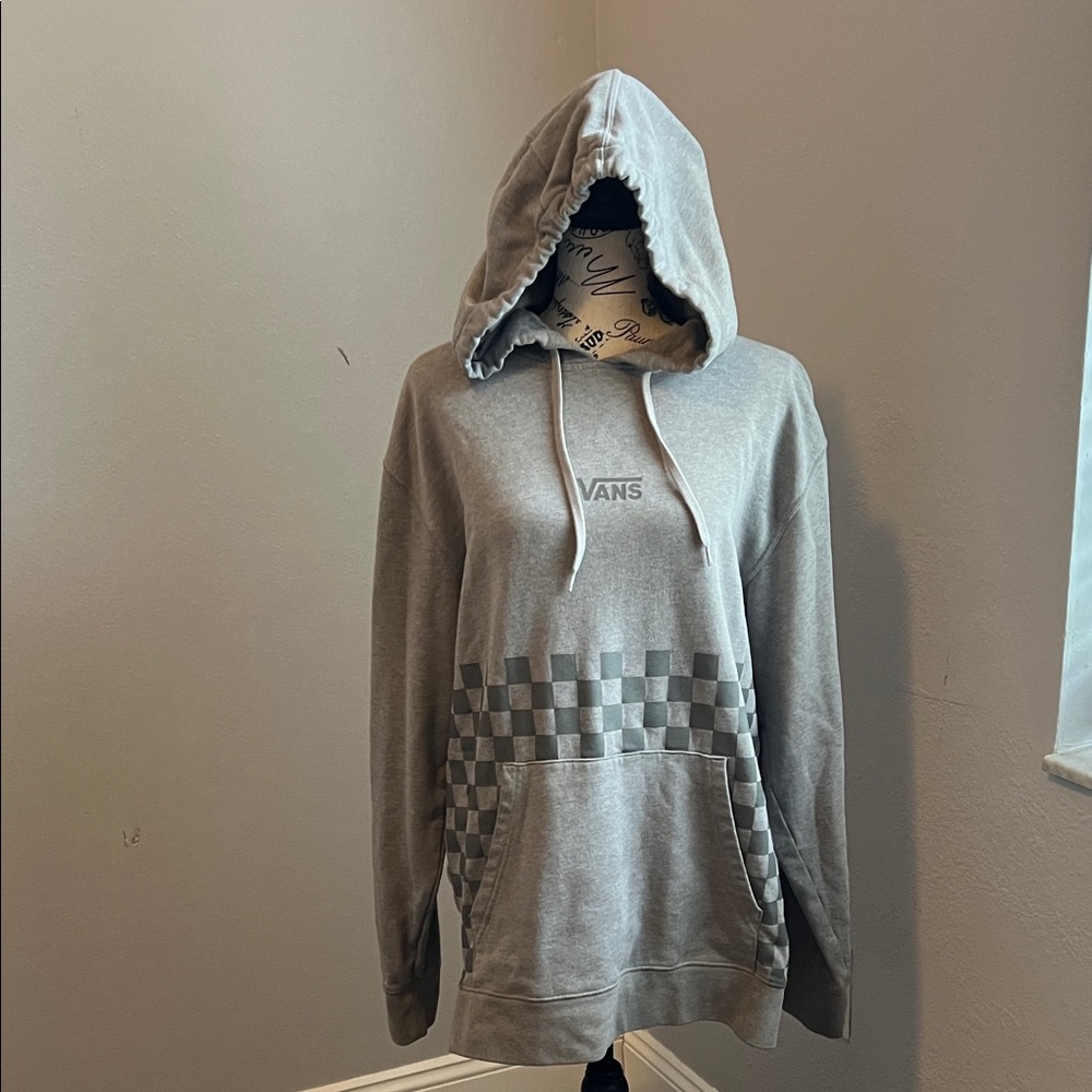 Vans Gray Checkered Hoodie for Men
